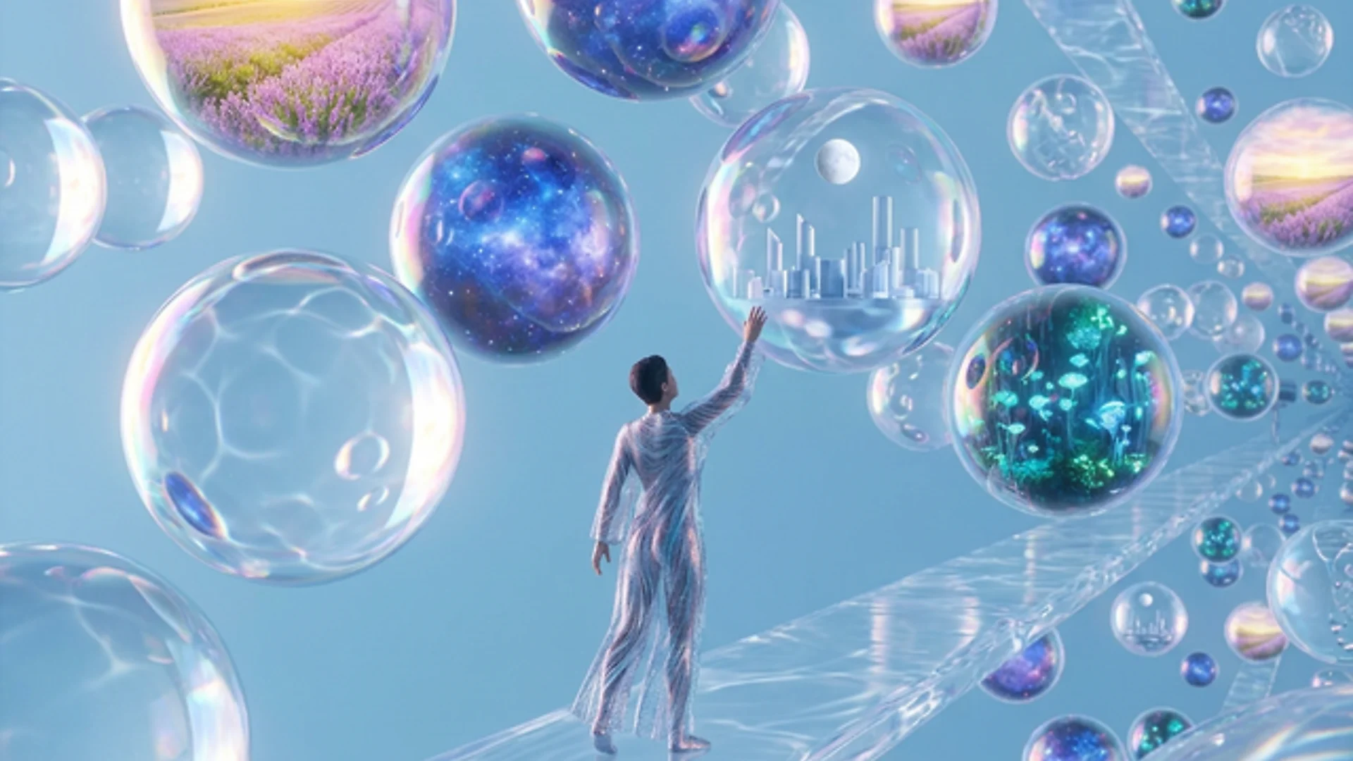 Bubble universes floating in space